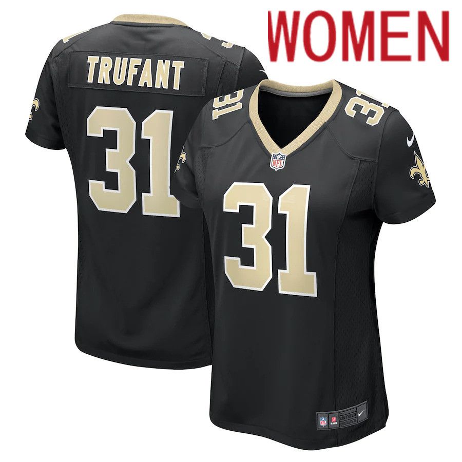 Women New Orleans Saints #31 Desmond Trufant Nike Black Game Player NFL Jersey->women nfl jersey->Women Jersey